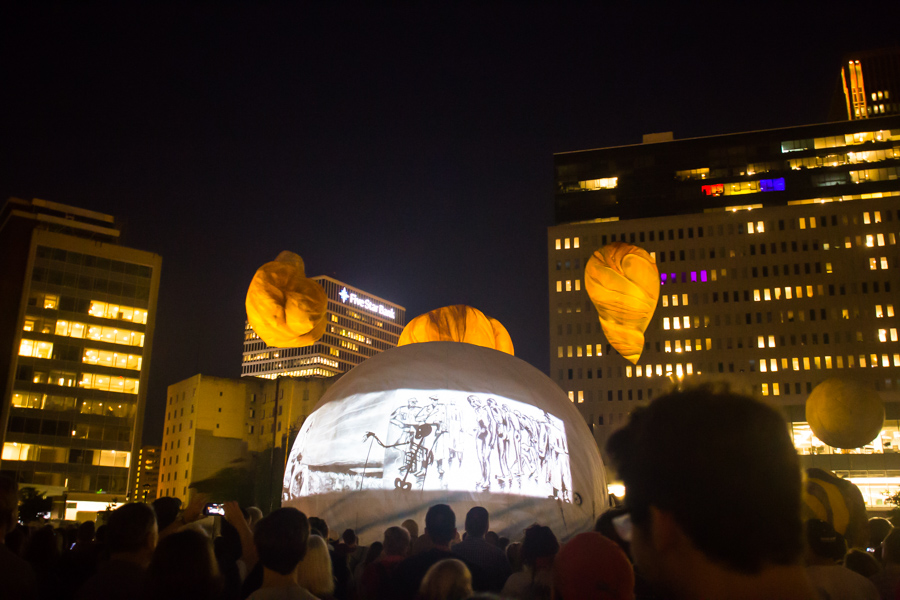 The Plasticiens Volants performance at Parcel 5 as part of the Rochester Fringe Festival, September 15, 2017.