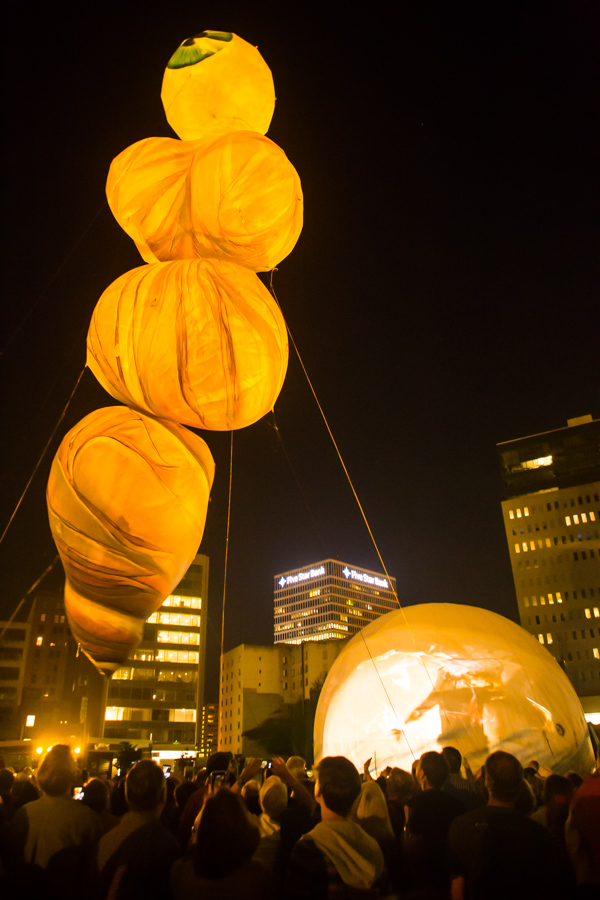 The Plasticiens Volants performance at Parcel 5 as part of the Rochester Fringe Festival, September 15, 2017.