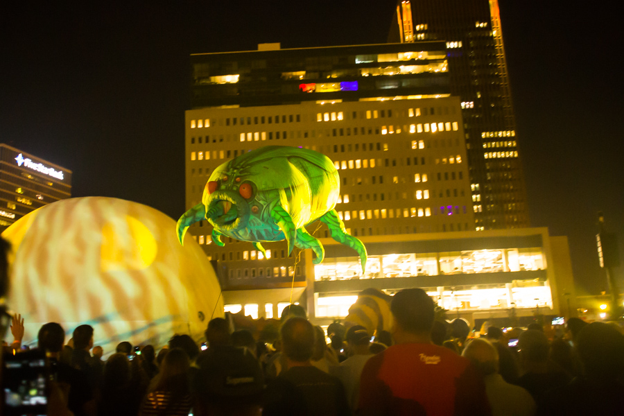 The Plasticiens Volants performance at Parcel 5 as part of the Rochester Fringe Festival, September 15, 2017.