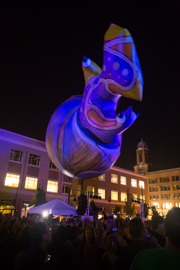The Plasticiens Volants performance at Parcel 5 as part of the Rochester Fringe Festival, September 15, 2017.