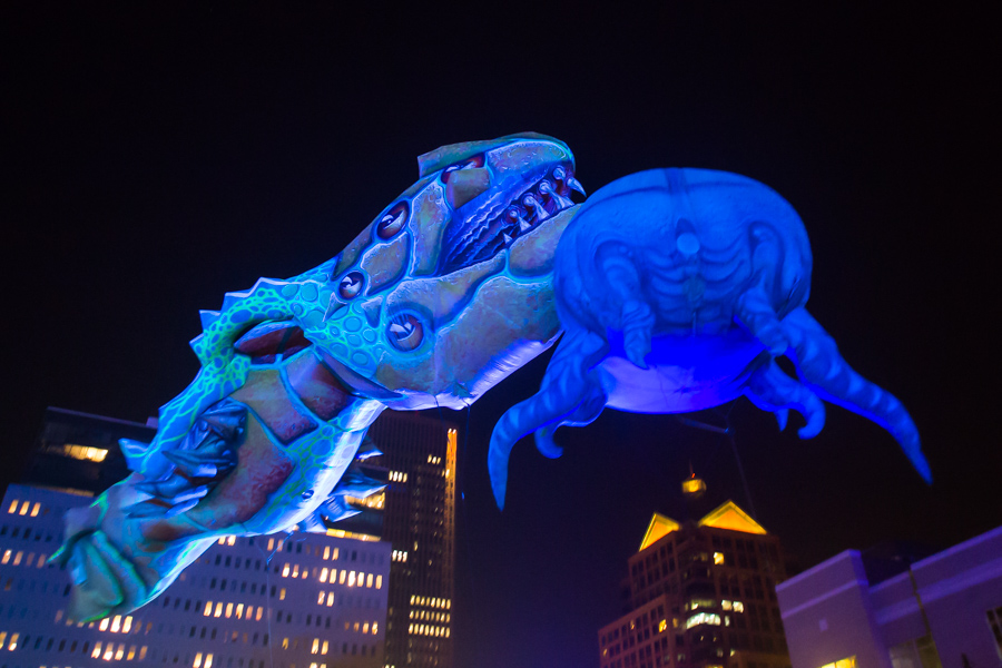 The Plasticiens Volants performance at Parcel 5 as part of the Rochester Fringe Festival, September 15, 2017.