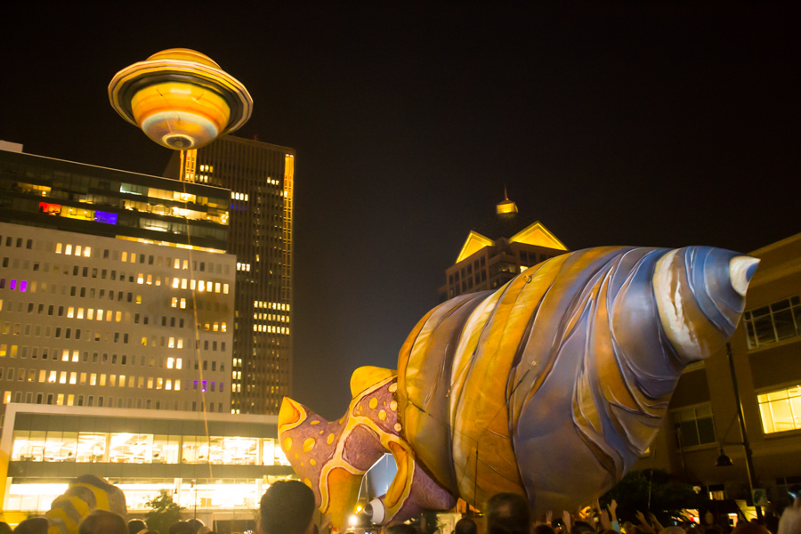 The Plasticiens Volants performance at Parcel 5 as part of the Rochester Fringe Festival, September 15, 2017.