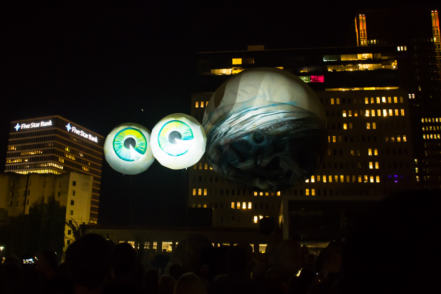 The Plasticiens Volants performance at Parcel 5 as part of the Rochester Fringe Festival, September 15, 2017.